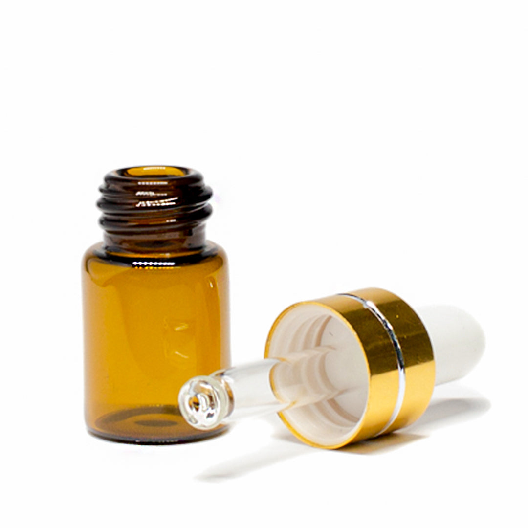 Frasco Ámbar Cosmético 2ml con Bulbo